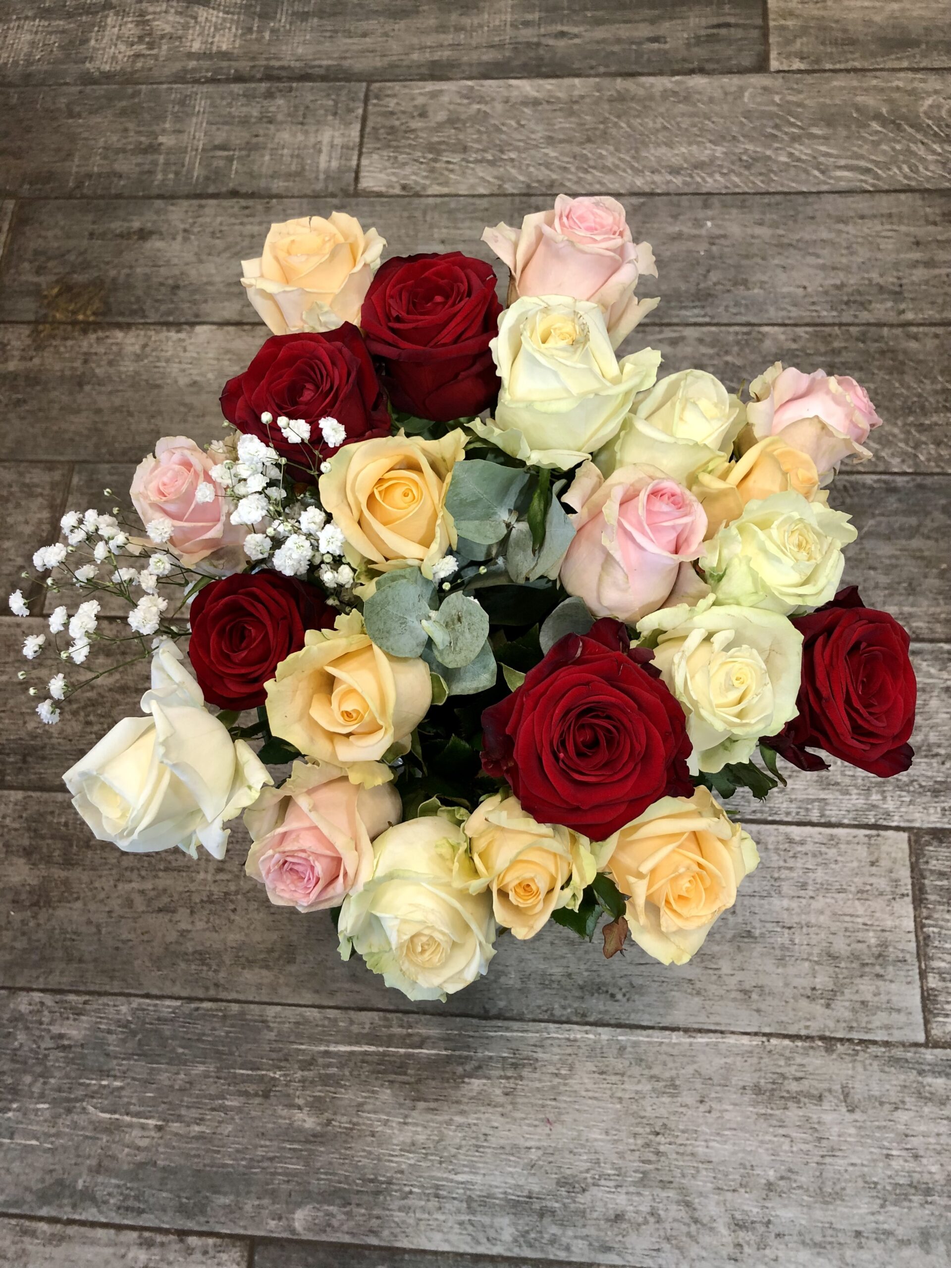 Bouquet rose multicolore